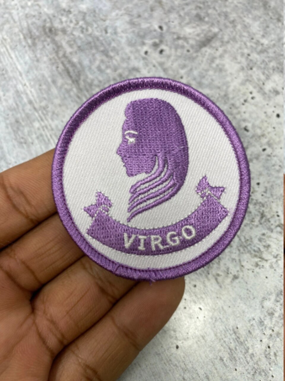 "Virgo", Astrology Iron-On Patch, Embroidered Zodiac Signs, Vintage size 3" inches